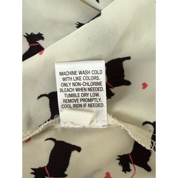 Scottie Dog Tank Top Sz M Ruffled Racer Back Cream Black Coquette Candie’s Heart - Picture 7 of 8